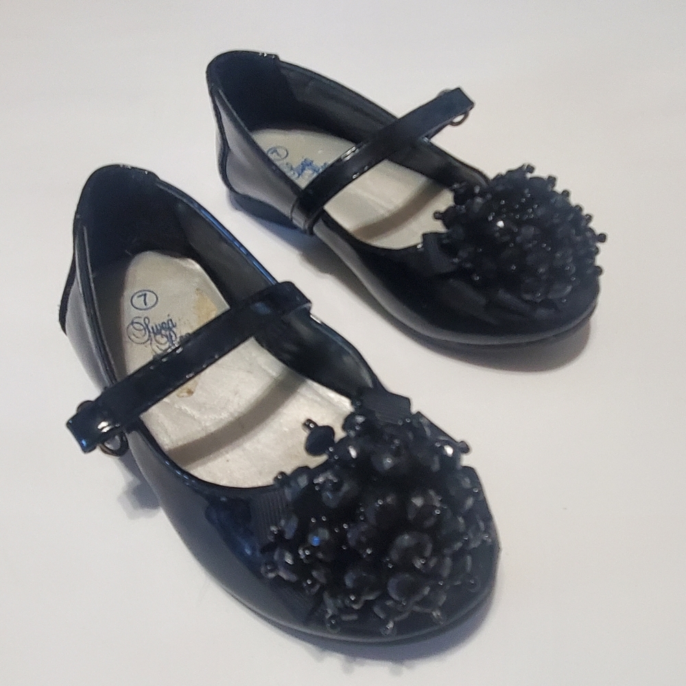 Swea Pea & Lilli 7 Mary Jane Beaded Bow Buckle Flats